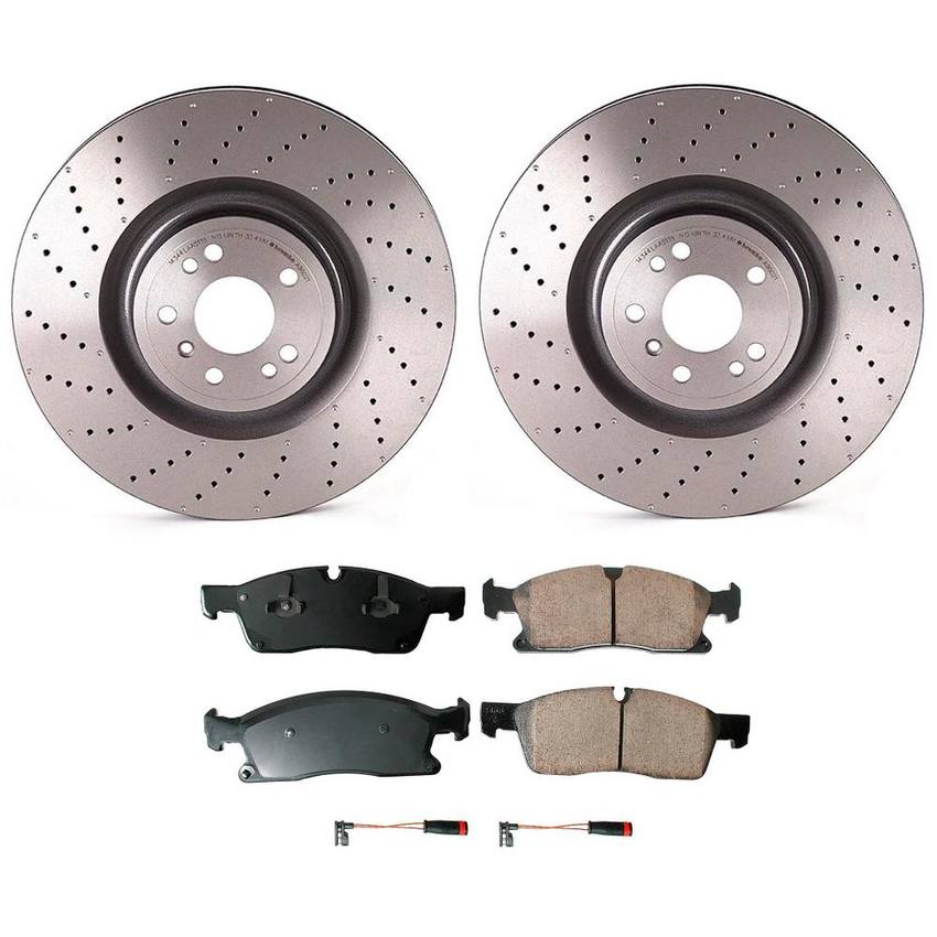 Mercedes Disc Brake Pad and Rotor Kit - Front (375mm) (Ceramic) (EURO) 1664210912 - Akebono Euro Ultra-Premium 4115226KIT